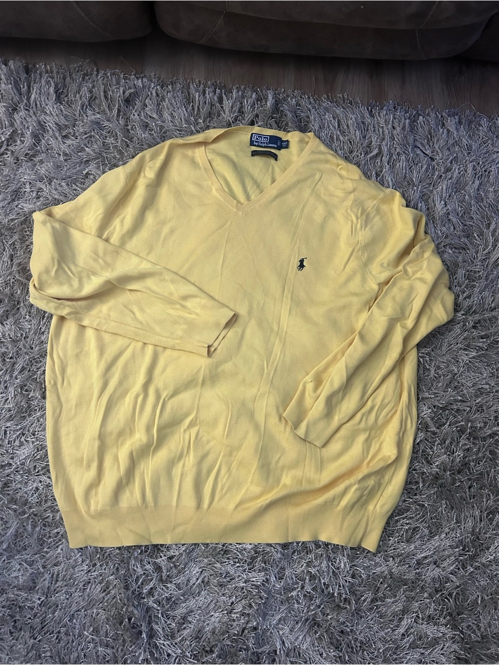 Ralph Lauren Men’s Light Yellow V-Neck Sweater